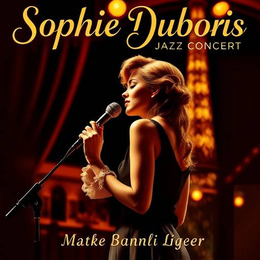 Affiche du concert de la chanteuse de jazz 'Sophie Dubois', dont l'album a été masterisé par le Studio Mélodie Parisienne