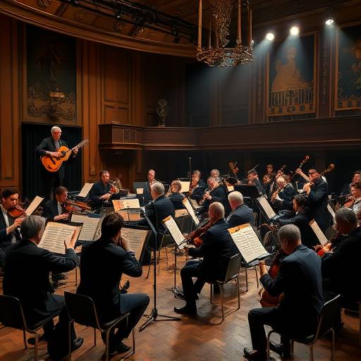 Photographie de l'Orchestre National de France lors de l'enregistrement d'une symphonie de Debussy au Studio Mélodie Parisienne.